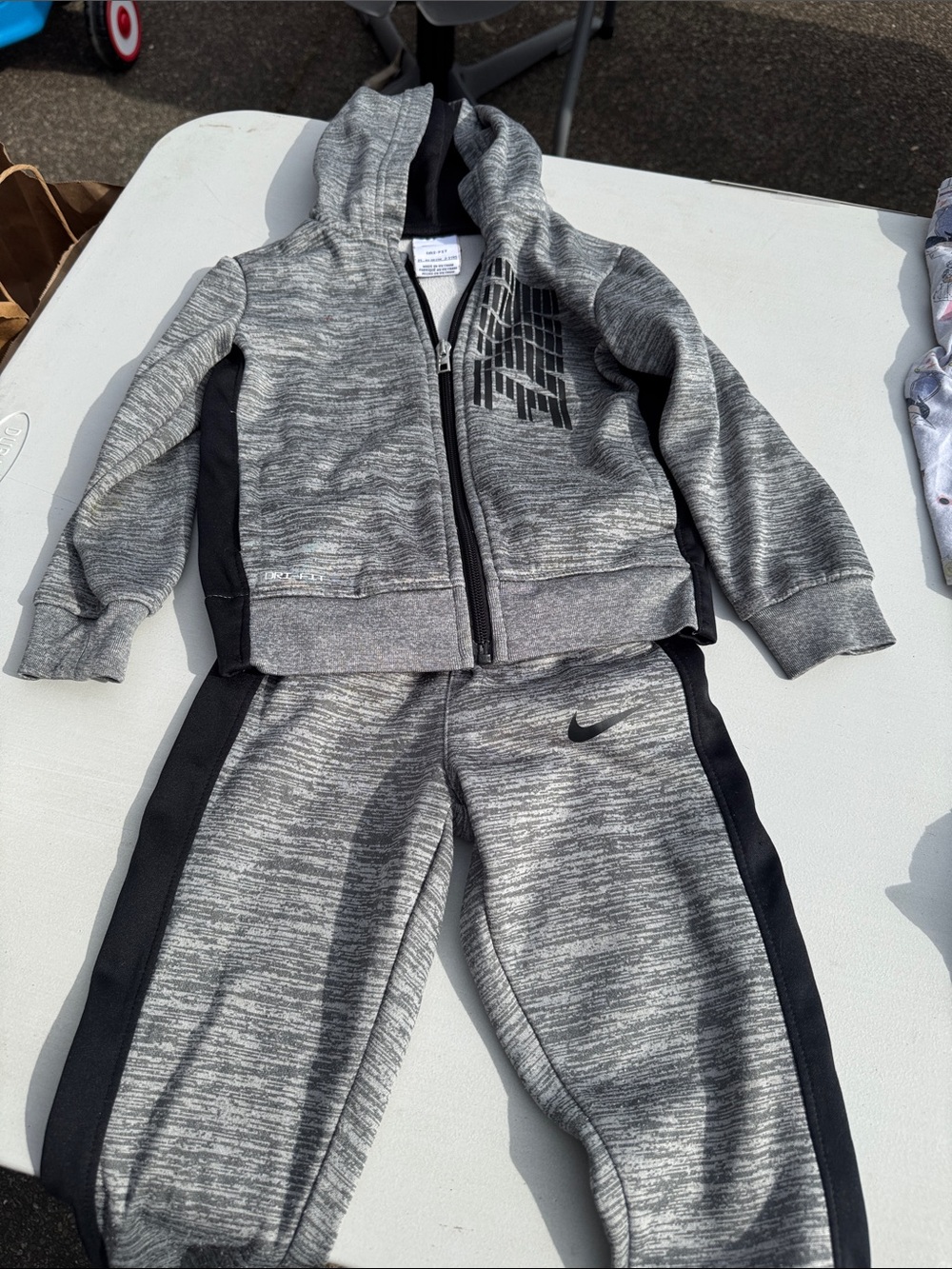 Nike Kids Gray Heather & Black Joggers Set